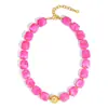 Venta Caliente de Amazon Collar de Cuentas Cuadradas de Acrílico de Colores Cadena de Clavícula Bohemia de Nicho con Sentido de Alta Gama Para Mujeres