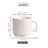 Canecas de cerâmica com listras verticais, copos empilháveis, xícaras de café para casal, estilo minimalista, adequadas para leite, escritório, casa, presentes para madrinhas