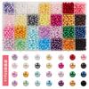 Juego de Perlas de Imitación Perforadas de Color Gradiente de 24/32 Compartimentos para Pulsera, Collar, Joyería, Accesorios, Cuentas Decorativas para Ropa