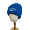 Gorros de Lana Bordados con Letras de Moda para Hombres y Mujeres, Cálidos para Otoño e Invierno, para Circunferencia de Cabeza Grande, con Protección para Orejas, Gorros de Punto