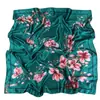 Lenço Quadrado de Cetim 90 Cores Estampado Estilo Exportação Europeu e Americano com Padrões Florais, Estilo Chinês, Versátil, Elegante Xale Feminino e Lenço de Seda