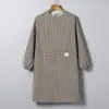 Venta Directa de Fábrica Delantal de Algodón y Lino Escandinavo Ropa de Trabajo para Adultos Delantal de Algodón de Manga Larga para el Hogar Delantal de Cocina de Poner al Revés