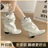 Hebilla Elevadora Adelgazante Simple Botas Apiladas para Mujer 2026 Otoño/Invierno Nuevas Botas Cortas con Tacón Grueso de Media Caña Elevadoras