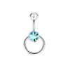 Moda de Comercio Electrónico Transfronterizo Europeo y Americano Flor de Cobre Incrustada con Circonita Colgante de Flor Incrustada con Circonita Joyería para Perforar Anillo para el Ombligo Botón del Ombligo