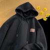 Suéter retro americano cor vinho oversized marca de moda masculina 2024 primavera e outono fino com capuz casaco de outono masculino