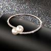 Pulsera europea y americana de lujo de una sola fila con diamantes completos, incrustación de circonitas, pulsera de cadena con garra, pulsera abierta, joyería al por mayor