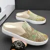 Sapatos de lona masculinos, sapatos de linho, sapatos de lona estilo Pequim, sapatos sem cadarço, tênis casuais masculinos, sapatos slip-on da moda, sapatos casuais de linho para o verão