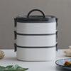 Creative portátil oval multi-camada isolado japonês lancheira bento box isolado lancheira 304 aço inoxidável