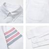 Camisa Masculina de Manga Longa Youth tb jl Cor Tingida no Fio Quatro Listras Casual Europeu Tecido Oxford Pesado