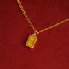 Colar de ouro areia National Trendy Pequeno terno de faixa de ouro feminino de longa duração Cor-resistente Brincos All-match Pulseira Liga de cobre Colar de ouro de imitação