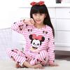 Pijamas de manga larga con dibujos animados para niños y niñas, ropa de verano para el hogar, traje fino con aire acondicionado.