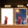 Marco de Fotos 2D de Anime de Conejo y Zorro Regalo para Dormitorio Escritorio Luz de Noche para Novio/Novia Pintura Iluminada