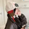 Novos Chapéus de Outono e Inverno Estilo Japonês para Mulheres, Chapéus Quentes com Forro de Lã, Óculos, Chapéus Aviador, Chapéus Lei Feng Versáteis à Prova de Vento e Protetores de Orelha