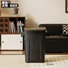 Cubo de basura grande de plástico con tapa abatible y doble asa transfronterizo para uso doméstico, papelera cuadrada para baño, papelera para sala de estar y cocina
