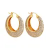 Pendientes Geométricos de Moda Creativos Transfronterizos Europeos y Americanos de Oro de 18 Quilates Personalizados con Circonita Completa Lujo Accesible Pendientes de Gama Alta para Mujer