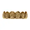 Venta Caliente Europea y Americana 18K Chapado en Oro Completo Diamante Hip-Hop Grillz para Navidad Escenario Performance, Venta al por Mayor Transfronteriza