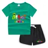 Camiseta de cuello redondo para niños, pantalones cortos, camiseta informal coreana, conjunto de camiseta interior absorbente de sudor, de caramelo, de verano 2023