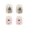 Oso Navideño Árbol de Navidad Parche de Uñas Portátil Parche de Uñas Removible Uña Postiza Uña Portátil Arte de Uñas Terminado