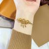 Joias de Ouro Aluvial Apanhador de Sonhos Pulseira Joia de Mão Sólida Feminina Pulseira de Empurrar e Puxar Pulseira de Ouro Imitação Pulseira de Contas de Transferência