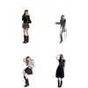 Botas de moda de estilo similar a las de Grape Mom, con 5 cm de altura, puntera cuadrada, corte holgado y plisados, hasta la mitad de la pantorrilla, para mujer