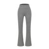 Calça Casual Ribatada de Cintura Alta para Alongar as Pernas, Estilo Street Blogger, Conjunto Feminino Pura Desejo, Calça Flare Esportiva Emagrecedora que Abraça o Quadril