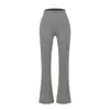 Pantalones Casuales de Canalé de Cintura Alta para Alargar las Piernas para Mujer Estilo Puro Deseo Traje Deportivo Adelgazante Ajustados a la Cadera Pantalones de Campana