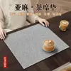 Novo Tapete de Chá Zen de Linho Estilo Chinês, de Alta Qualidade e Simples, com Estética Estilo Song, Impermeável, Fácil de Limpar, Antiderrapante, Isolante Térmico