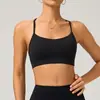 El sujetador deportivo Lulu para mujer es a prueba de impactos y anti-caída, con un diseño de tirante fino integrado en forma de Y para una espalda bonita, adecuado para fitness y yoga