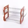 Estante para platos de hierro, organizador de platos para encimera de cocina, escurridor doméstico, estante para cubiertos, venta al por mayor para ventas transfronterizas