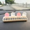 Placa de número de telefone para carro, tudo corre bem, placa de número para estacionamento temporário, decoração criativa para carro com design de lichia luminoso