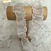 Lolita Satén de Nieve Plisado Encaje DIY Vestido de Muñeca Tela para Cortina con Borde de Espejo Lo Material para Paraguas