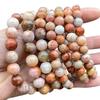 Jingde Joyería Jade Coral Color Natural Pulsera de Cuentas Redondas de un Círculo Sencilla Joyería para Parejas Venta al por Mayor