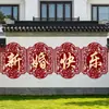Decoração de Muro de Pátio de Casamento com Palavras Felizes, Adesivos de Palavras Felizes para Parede Externa da Entrada Principal, Conjunto de Decoração de Casamento para Sítio Rural