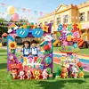 Nueva escenografía de regreso a clases estilo bloques para decoración de ambiente de salón de kínder y primaria, marco de fotos para tomar fotos