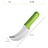 [Corte de Sandía Rojo y Verde] Cortador de Sandía Acero Inoxidable Tenedor Cortador de Sandía Cuchara para Fruta Cortador Rebanador Excavador de Bolas