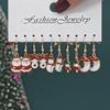 10 peças Cross Border Fashion New Alloy Drop Oil Santa Elk Árvore de Natal Lua Brincos