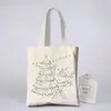 Bolsa de Lienzo para Graffiti Hecha a Mano para Padres e Hijos Bolsa de Lienzo Pintada a Mano DIY para Niños Bolsa de Tela al por Mayor Bolsa para Colorear Impresión de Logotipo