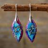 Aretes colgantes de hoja de piedra del Emperador Bohemio nuevos transfronterizos Joyería popular europea y americana Joyería Ins