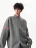 Cárdigan de punto retro americano para hombre y mujer, marca de moda otoño e invierno, corte holgado, suéter de pareja con bloques de color y cremallera, chaqueta casual