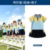 Uniformes Escolares de Algodón Amarillo y Azul para Verano, Uniformes de Clase para Estudiantes de Primaria, Playeras Polo, Estilos Deportivos, 25 Años