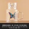 Fábrica de flores borboleta chaleira fria vidro resistente a altas temperaturas bule frio grande capacidade pote de frutas alto valor cor flor bule terno