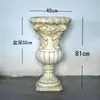 Vaso de Flores Estilo Europeu Coluna Romana Vaso Retrô Jardim Pátio Ornamento de Chão Vitrine de Loja Vaso Grande Decoração de Interior