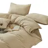 Juego de 4 piezas jacquard de algodón 100% tejido grueso de los años 60, funda de edredón de algodón puro, sábana plana, sábana ajustable, ropa de cama de alta gama para dormitorio principal