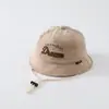 Chapéu de pescador para bebê de 2 anos, design fofo de cachorrinho bordado, chapéu bucket para bebês e crianças pequenas, estilo Maillard, chapéu de veludo para criança pequena, transfronteiriço