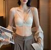 Sostén Francés para Mujer en Verano, Delgado, Busto Grande, Sin Aro de Acero, Ultradelgado, Sexy, Transpirable, Busto Pequeño, Pecho Plano, Sostén de Copa Triangular