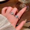 Anillo de apertura con forma de luna y estrella azul estilo Ins para mujer, de alta gama, estilo nicho, ligero, de lujo, estilo Spice Girl, pulsera para pareja, el mejor amigo.