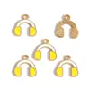 Colgante de Nota Musical de Guitarra Esmaltada Colorida Serie de Instrumentos de Piano Accesorios para Joyería DIY Encanto para Llavero W505