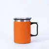 Vaso térmico transfronterizo de 14 oz con asa, gran capacidad, apto para uso en coche, termo para café, directo de fábrica, logo personalizado disponible bajo pedido
