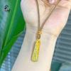 Pingente Cônico Triangular com Frases Auspiciosas, Mesmo Estilo das Joalherias, Gravação em Ouro de Areia Antigo com Frases Auspiciosas, Banhado a Cobre com Ouro, Design Retrô Estilo Chinês Novo