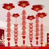 Decoración de Habitación de Boda Decoraciones Colgantes del Techo Guirnalda de Boda Habitación de Invitados Masculina y Femenina Fiesta Ventilador de Papel Colgante de Flor Doble Felicidad Personaje Decoraciones Colgantes